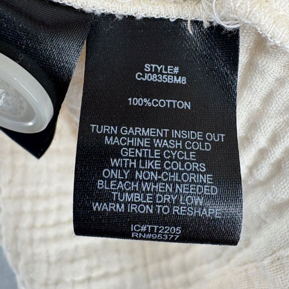 Sanctuary Women’s Gauze Button Down Shirt Cream Ivory Small Boho Casual - Picture 9 of 10